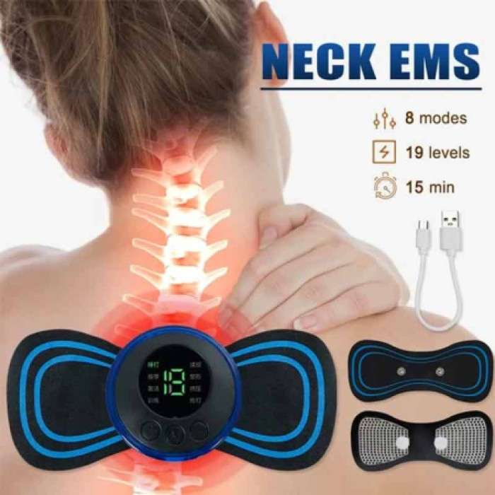 Electric EMS Body Massager Mat/Pad - Neck & Back Therapy (2Pads)